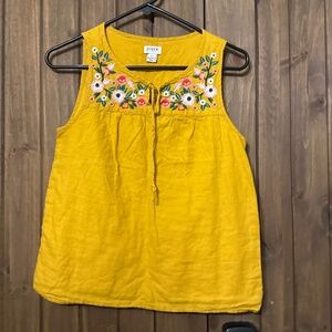 J. CREW Casual floral boho mustard tank top